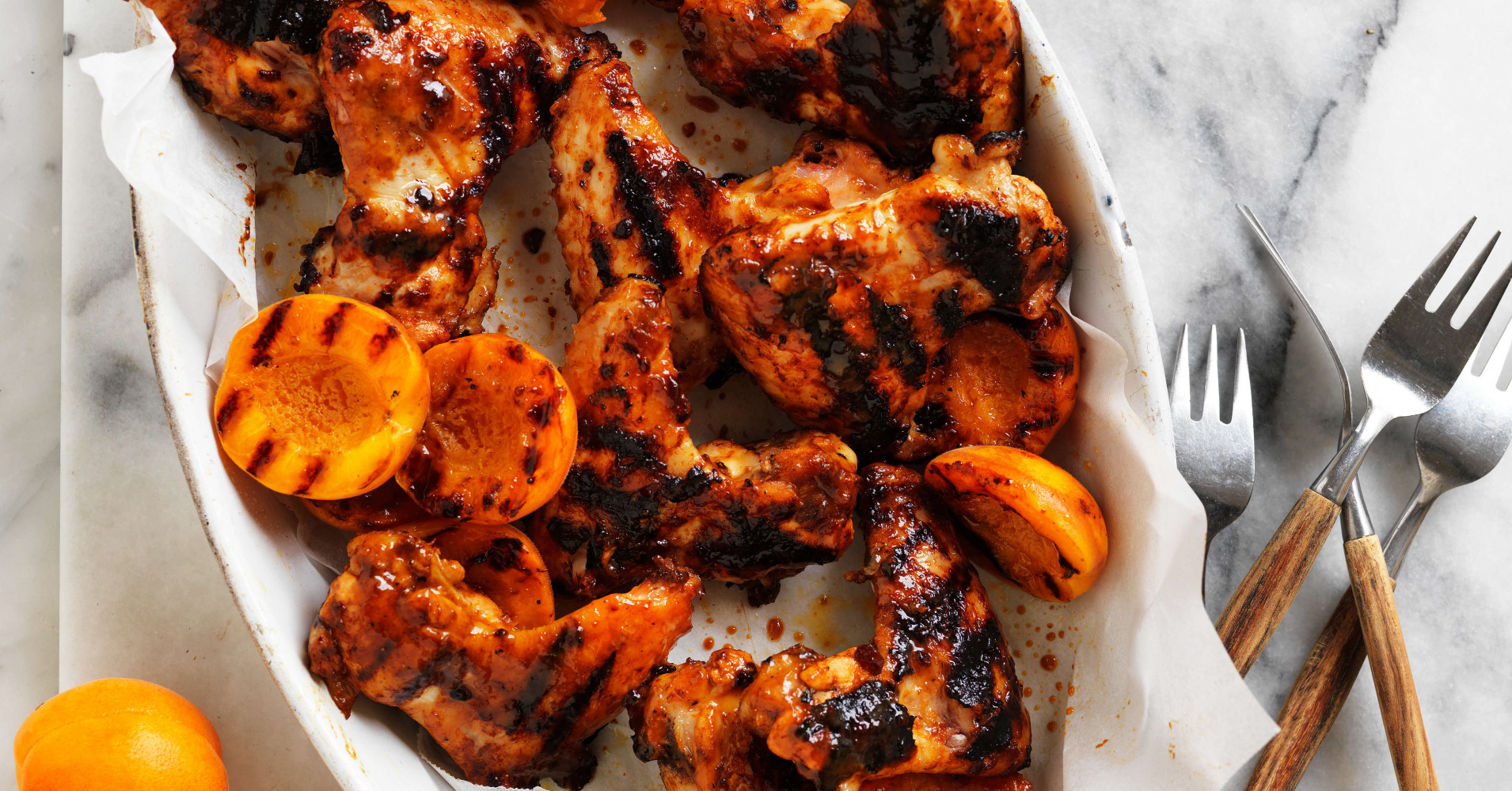 Sticky Apricot Chicken Wings Recipe | myfoodbook